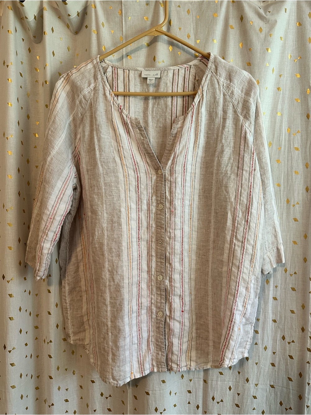 J Jill Striped Linen Top